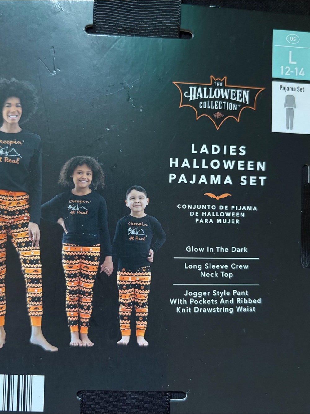 Ladies Halloween Pajama Set - Black & Orange -